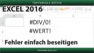 Wert amp Division  Fehler beseitigen Excel DIV0 amp WERT [upl. by Seta]