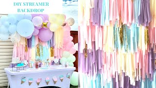 DIY Streamer Backdrop  Party Decor [upl. by Enelam]