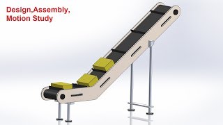 Solidworks tutorial Elevating Conveyor Design Assembly and Motion Study [upl. by Turoff]