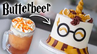 BUTTERBEER Flavored Harry Potter Cake [upl. by Kopp]