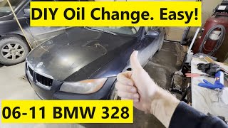 Oil Change BMW 328i 06 07 08 09 10 11 2006 2007 2008 2009 2010 2011 [upl. by Sihon]