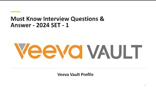 Veeva Must Know Interview Questions with Answers  Set  1 [upl. by Ahsakat]