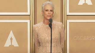 Oscars Jamie Lee Curtis Best Supporting Actress  Full Backstage Interview [upl. by Latton602]