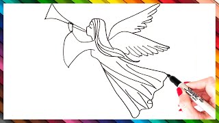 How To Draw An Angel Step By Step  Angel Drawing EASY [upl. by Demahum76]