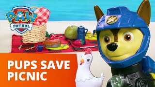 PAW Patrol Moto Pups Save a Beach Picnic Toy Pretend Play Rescue For Kids [upl. by Willis920]