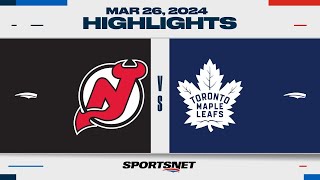 NHL Highlights  Devil vs Maple Leafs  March 26 2024 [upl. by Norword]