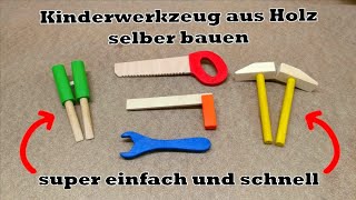 Kinderwerkzeug super einfach aus Holz selber bauen  TMBastler [upl. by Aihsenal]