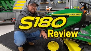 2021 John Deere S180 Riding Lawn Tractor Mower Review and Walkaround [upl. by Mayap]