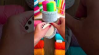 How to Crochet Baskets shorts [upl. by Sula733]