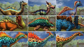 ALL HYBRID HERBIVORE DINOSAURS All Max Level 40 All Evolutions  Jurassic World The Game [upl. by Now]