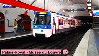 PalaisRoyal  Musée du Louvre  Line 7  Paris métro  RATP MF77  TMA  TME [upl. by Edward470]