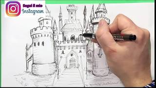 Come disegnare un Castello Tutorial [upl. by Ariam]