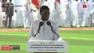 THIAROYE 44  Discours du Président Bassirou Diomaye Faye [upl. by Olrak]