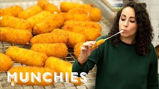 Farideh Makes Mozzarella Sticks with Marinara Sauce [upl. by Znarf]