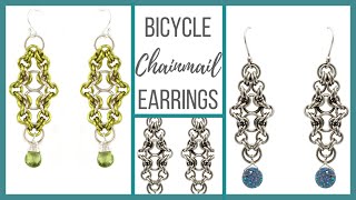 Bicycle Chainmail Earrings Tutorial  Beaducationcom [upl. by Rezzani403]