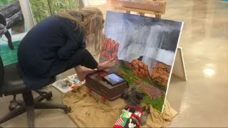 VIDEO Inspiring artist paints with her feet after losing use of her arms [upl. by Llahsram14]