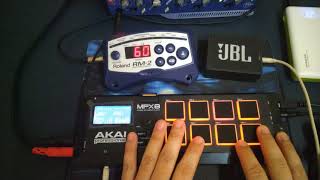 AKAI MPX8 AS A DRUMSET BEGINNER Lesson 1 [upl. by Ecinereb673]