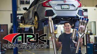 BEST HONDA CIVIC 10TH GEN EXHAUST EVER  ARK PERFORMANCE DTS INSTALL  GREDDY DDR COMPARISON [upl. by Cissiee]