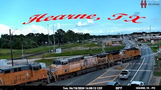 Hearne TX  UPRR DiamondHearne Yard  PTZ  SouthWest RailCams LIVE [upl. by Finegan]