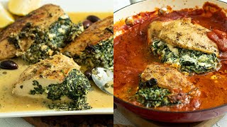 Spinach amp Feta Stuffed Chicken Quick amp Easy Meal [upl. by Akinal]