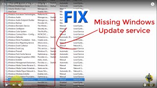 Fix Windows Update Service is Missing [upl. by Sixele]