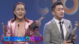 CINEMANEWS Iyah Mina and Aaron Villaflor on receiving acting awards [upl. by Winne378]