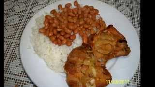 Baked Pork Chops With White Rice And Pinto Beans [upl. by Javed986]