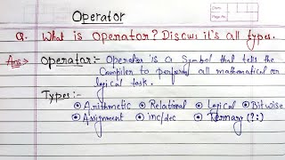 Operators in C language in hindi  what is operator Discuss its types in c programming [upl. by Lonni103]