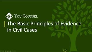 The Basic Principles of Evidence in Civil Cases [upl. by Inahpets]