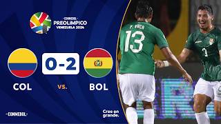 COLOMBIA vs BOLIVIA 02  RESUMEN  CONMEBOL PREOLÍMPICO  FASE PRELIMINAR [upl. by Anaila]