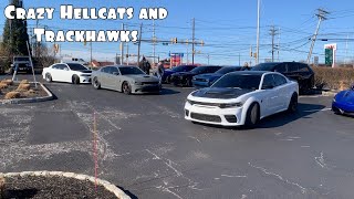 Crazy Hellcats and Trackhawks Take Over Cars and Coffee [upl. by Lemkul]