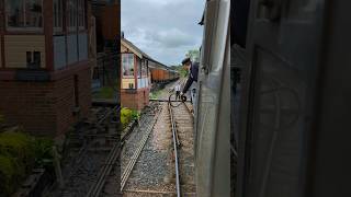 Steam Train Token Exchange at Tenterden station steamtrain steamlocomotive station [upl. by Naamann]