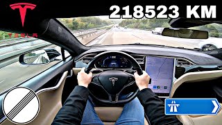 Tesla Model S 90D 423 HP 2017 POV Test Drive German Autobahn [upl. by Lothaire642]