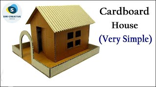 Cardboard House Very Simple  How to Make a House Out of Cardboard  DIY Cardboard House Model [upl. by Etnelav]