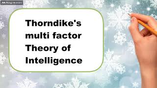 Thorndikes multifactor theory of intelligence by Edward Lee Thorndike [upl. by Acirrej]