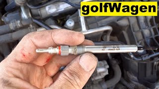 VW Golf 6 glow plugs replacement [upl. by Llorre]