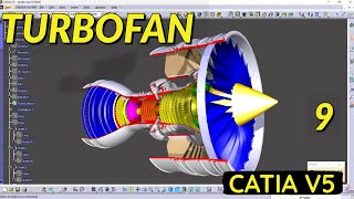 TURBOFAN DESIGN IN CATIA  Part 09  TURBINE IN CATIA  CATIA TUTORIALS  GENERATIVE SHAPE DESIGN [upl. by Francoise]