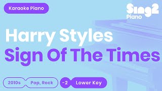 Harry Styles  Sign of the Times Lower Key Karaoke Piano [upl. by Ahtela746]