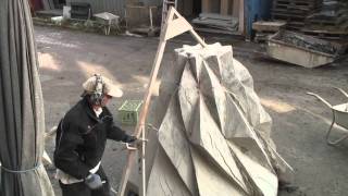 Stenhugger proces  Stone sculpturing and carving in Granite [upl. by Walt850]