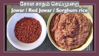 சோள களி Red jowar rice Sorghum rice Chola sadham Chola kali Jowar recipes solla sadham சோளம் [upl. by Novyat310]