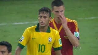 Brasil  Spain Confederations Cup Final 2013 Neymar Iniesta Xavi Casillas Hulk Torres Villa [upl. by Nojid]