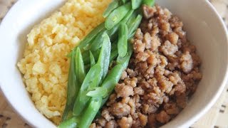 Chicken Soboro Donburi Recipe  Japanese Cooking 101 [upl. by Justina920]