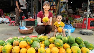 Harvesting Ripe Papaya Fruit Goes To Countryside Market Sell  Cooking Papaya [upl. by Senilec]