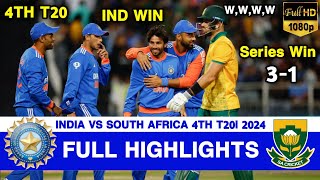 Full Highlights  India vs South Africa 4th T20 Highlights 2024  IND vs SA 4th T20 Highlights 2024 [upl. by Lach948]