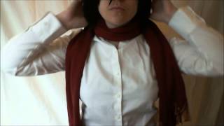 Attack on Titan Cosplay How to Tie Mikasas Scarf [upl. by Jenelle]