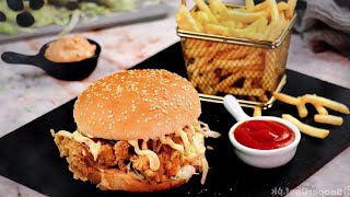 Zinger Burger Recipe By SooperChef [upl. by Enined143]