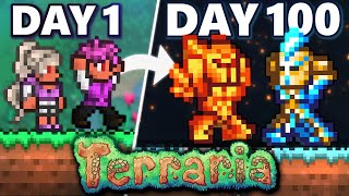 We Spent 100 Days In Terraria CoOp [upl. by Acinorehs587]