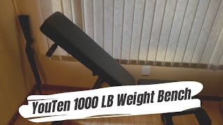 YouTen 1000 LB Adjustable Weight Bench Review Test  YouTen Incline Decline Workout Bench for Home [upl. by Llorre]