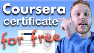 HOW TO GET COURSERA CERTIFICATE FOR FREE  Coursera Financial Aid Guide  2021 [upl. by Swisher]