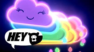 Hey Bear Sensory  Rainbow Dance Party  Fun Video with colourful animation and music [upl. by Tannie]